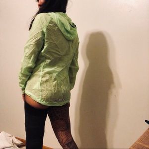 Packable nike neon green jacket